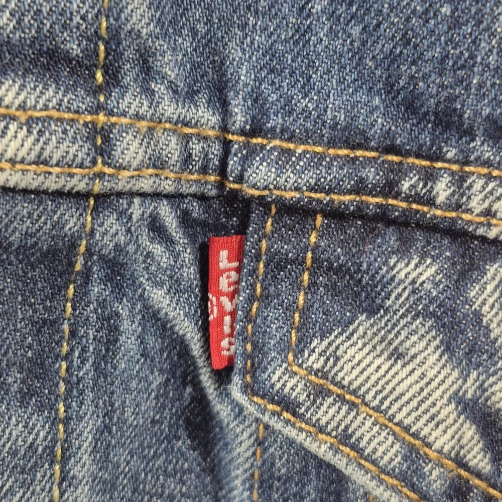 Levis Denim‎ Trucker Jacket Mens XL Bleach Faded Acid Wash Jean 100% Cotton